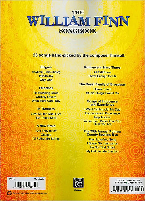 The William Finn Songbook: Piano/Vocal/Chords