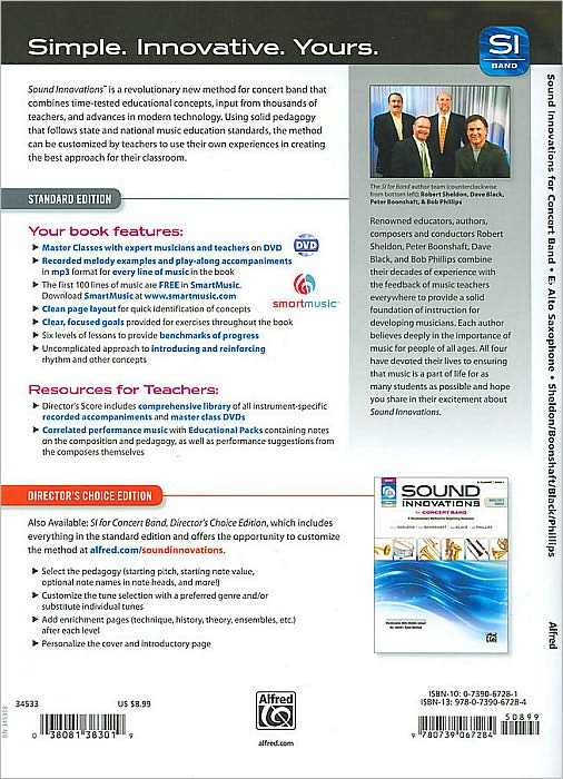 Sound Innovations for Concert Band, Bk 1: A Revolutionary Method for Beginning Musicians (E-Flat Alto Saxophone), Book, CD & DVD