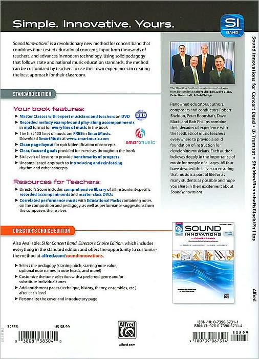 Sound Innovations for Concert Band, Bk 1: A Revolutionary Method for Beginning Musicians (B-Flat Trumpet), Book, CD & DVD