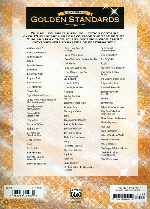 Treasury of Golden Standards: Piano/Vocal/Guitar
