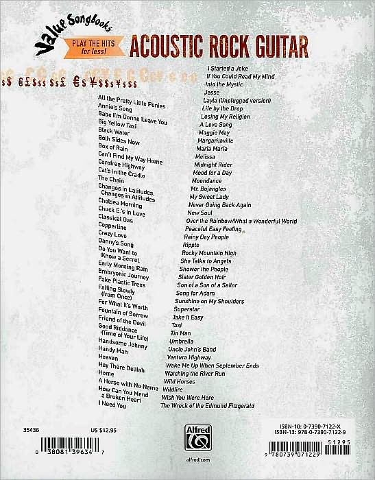 Value Songbooks -- Acoustic Rock Guitar: Easy Guitar TAB