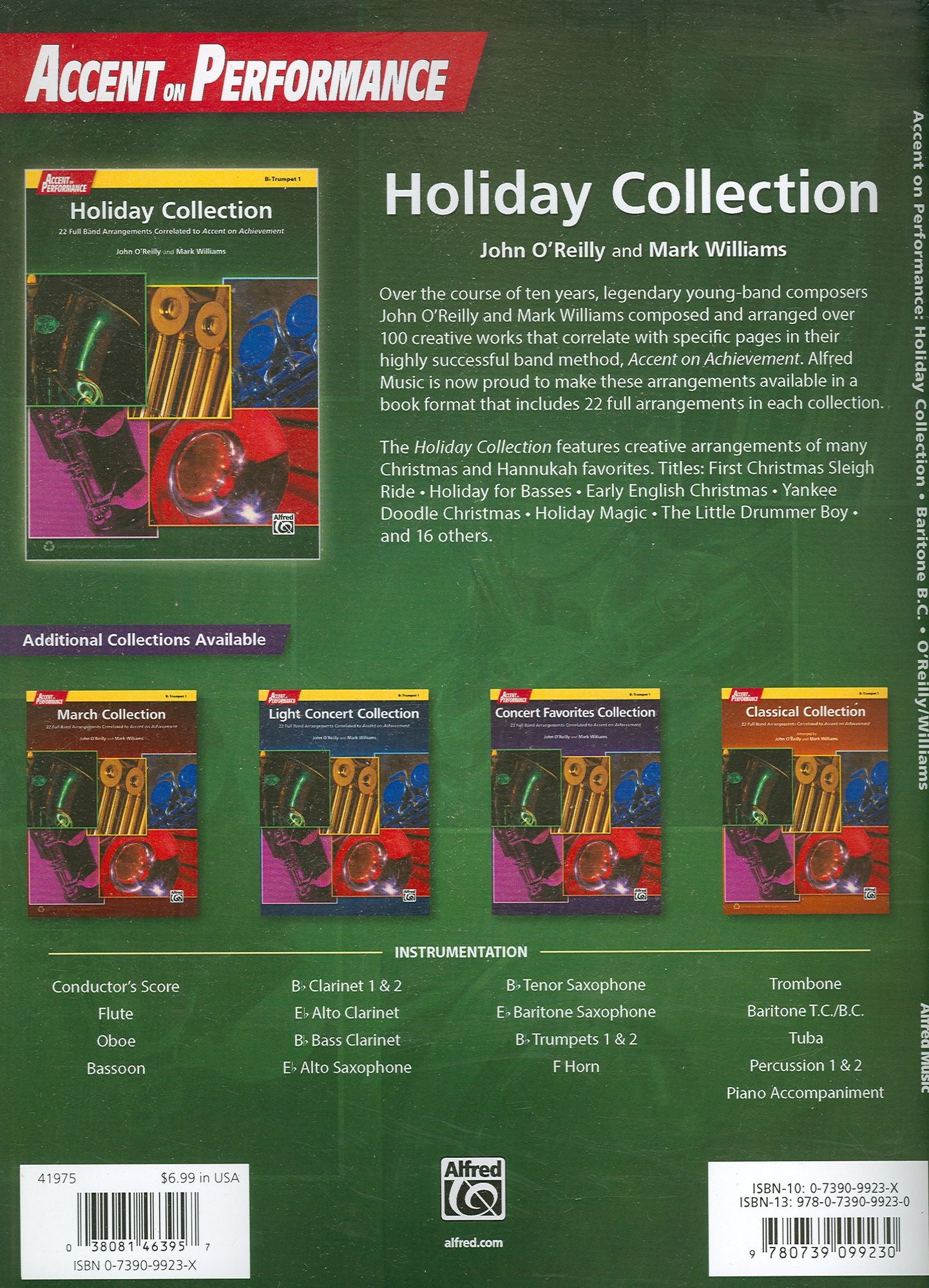Accent on Performance Holiday Collection: 22 Full Band Arrangements Correlated to Accent on Achievement (Baritone Bass Clef)