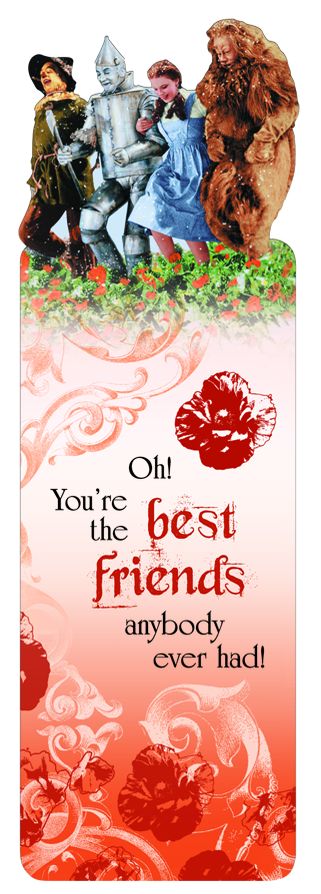 Dorothy and Friends Glittered Paper Bookmark