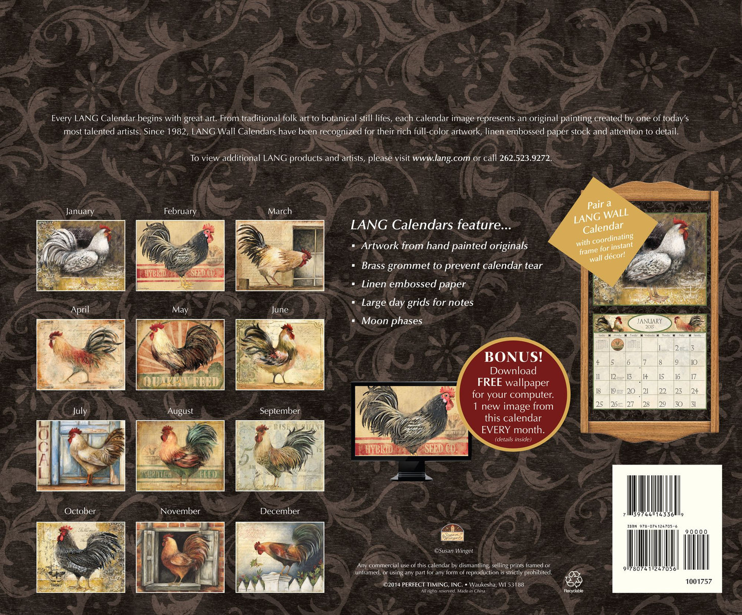The Lang Proud Rooster Calendar