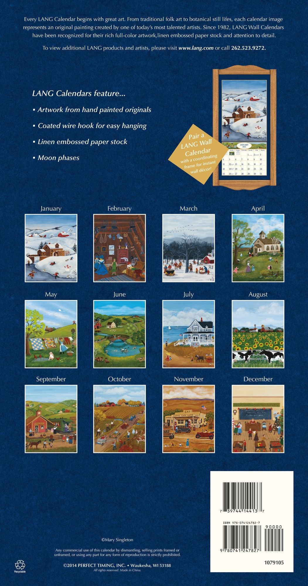 Lang Folk Art 2015 Vertical Calendar