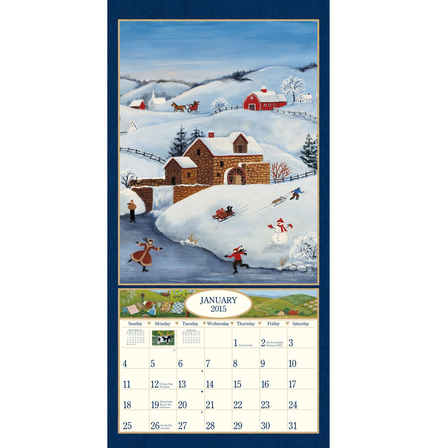 Lang Folk Art 2015 Vertical Calendar