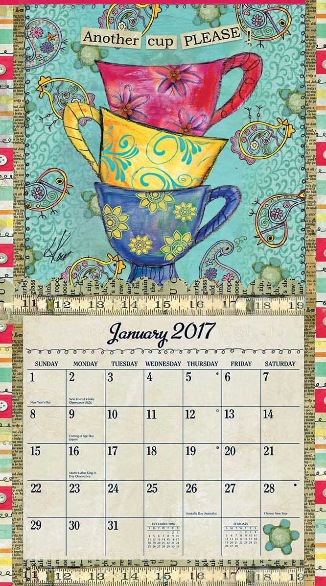 2017 Wall Calendar Coffee