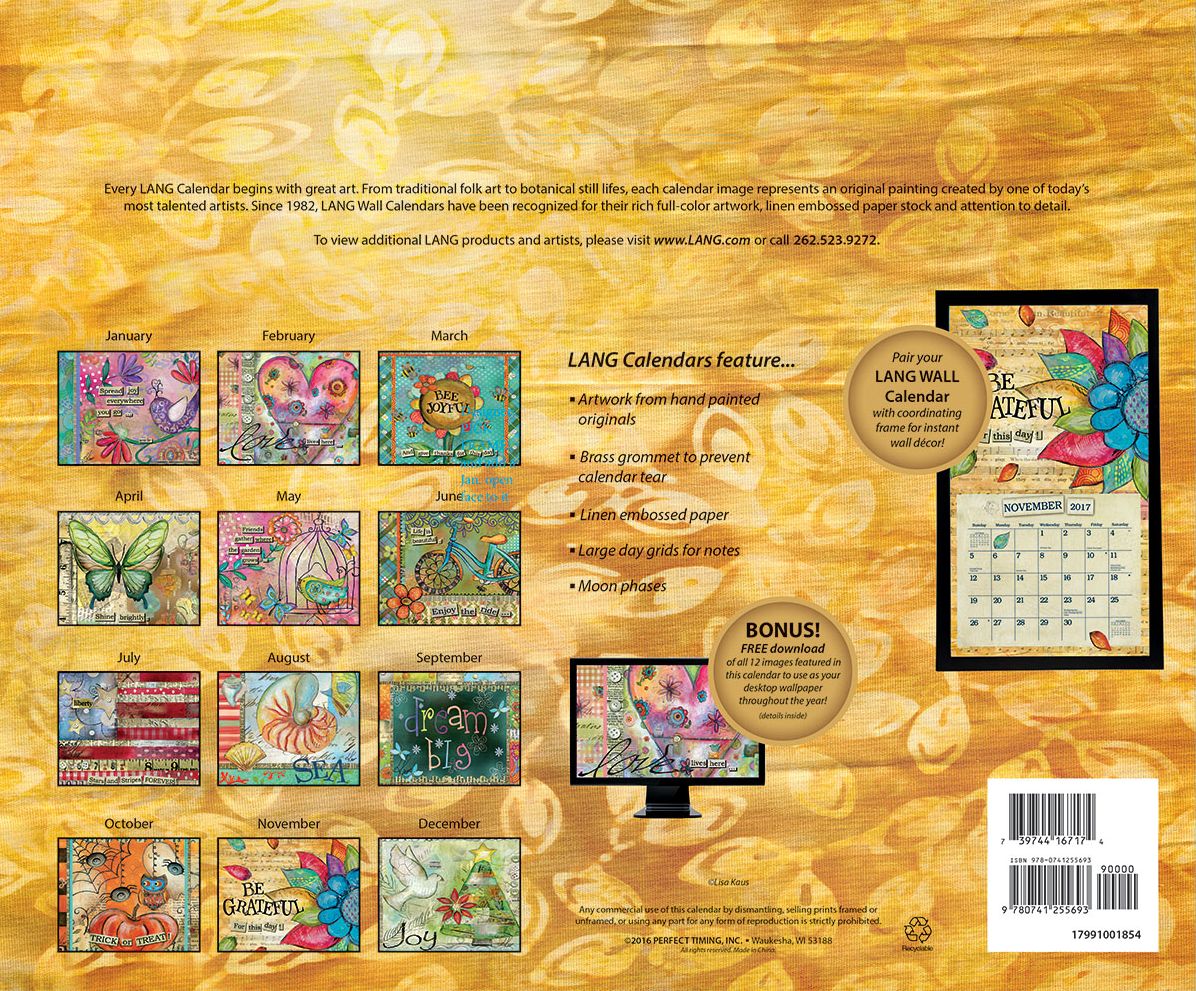 2017 Wall Calendar Color My World