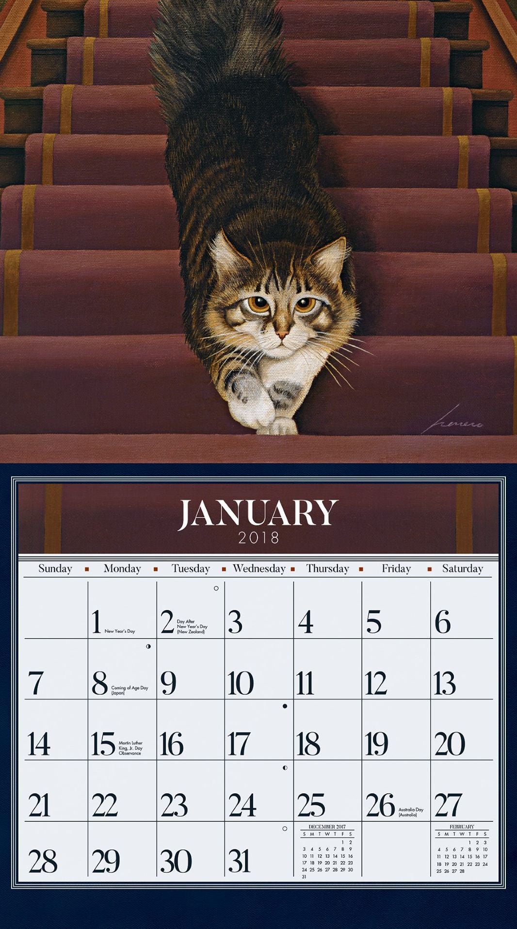 2018 AMERICAN CAT WALL CALENDAR