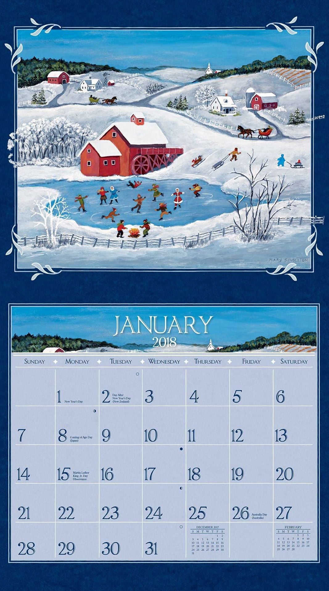 2018 LANG FOLK ART WALL CALENDAR