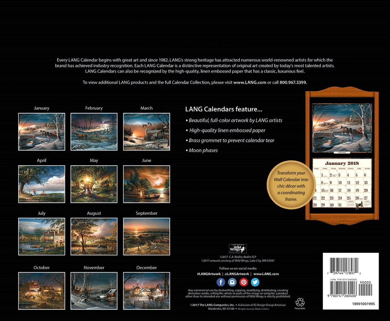 2018 TERRY REDLIN WALL CALENDAR