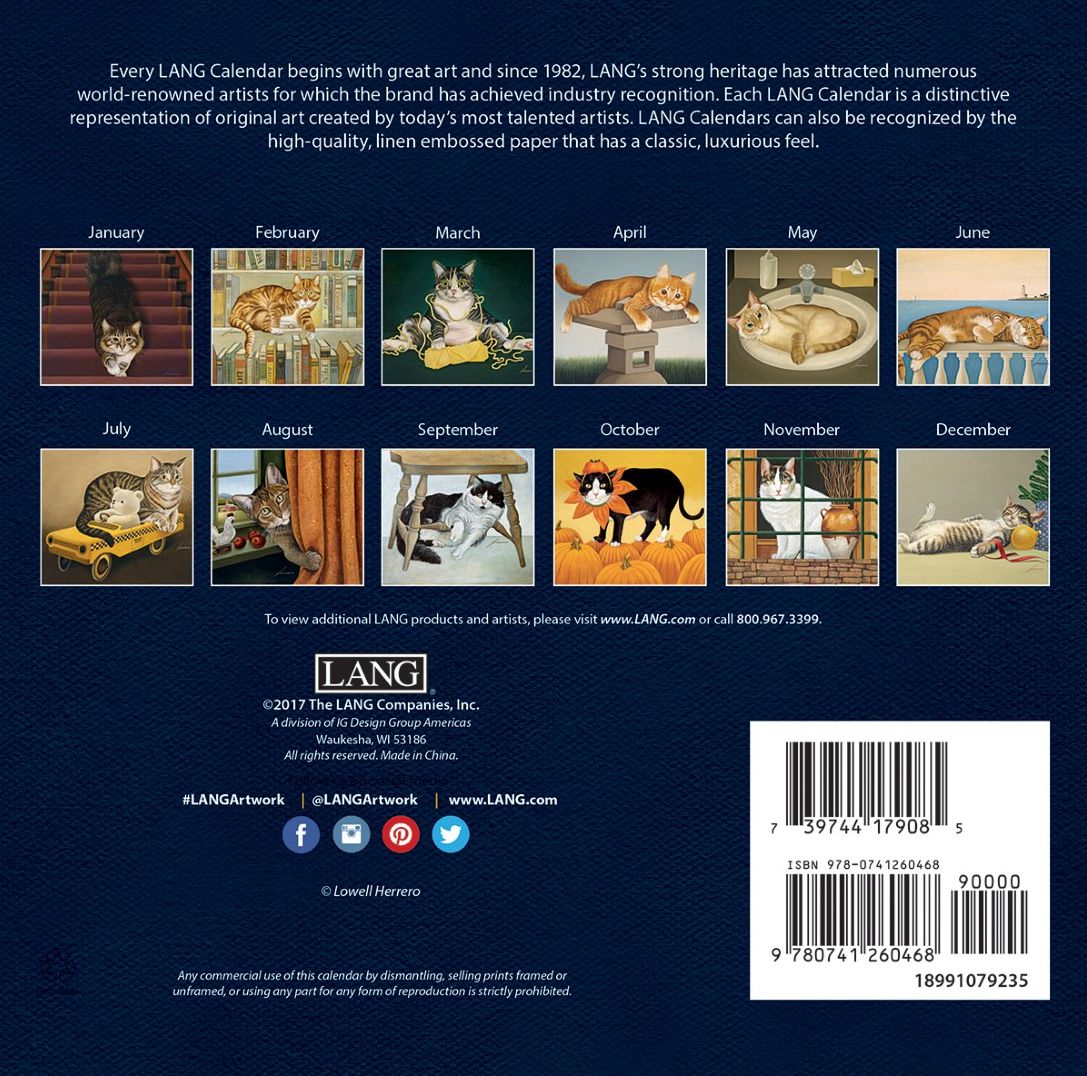 2018 AMERICAN CAT MINI WALL CALENDAR