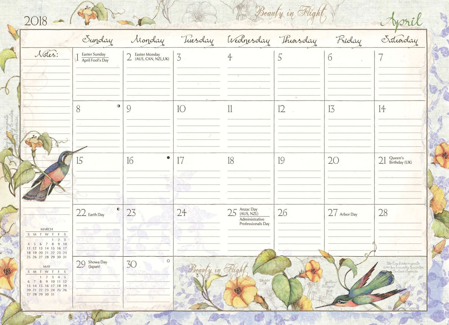 2018 FIELD GUIDE MONTHLY POCKET PLANNER