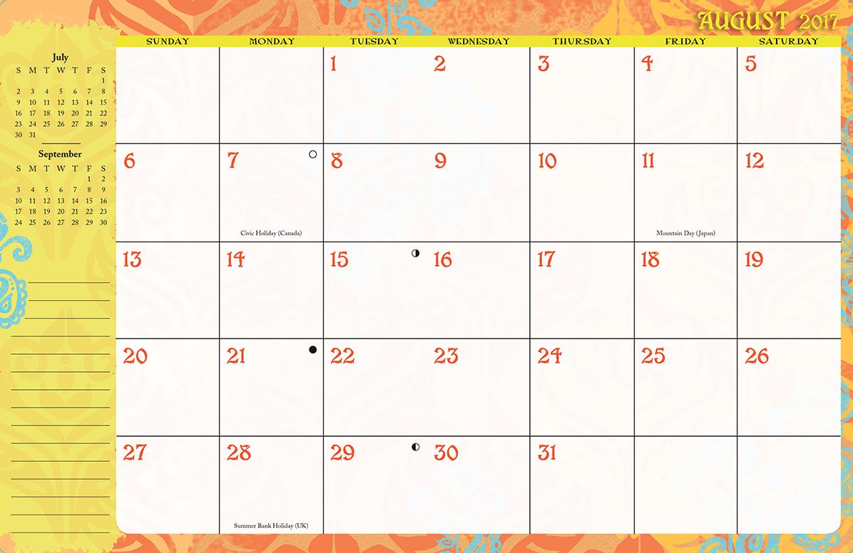2018 BOHEMIAN MONTHLY PLANNER - CUSTOM