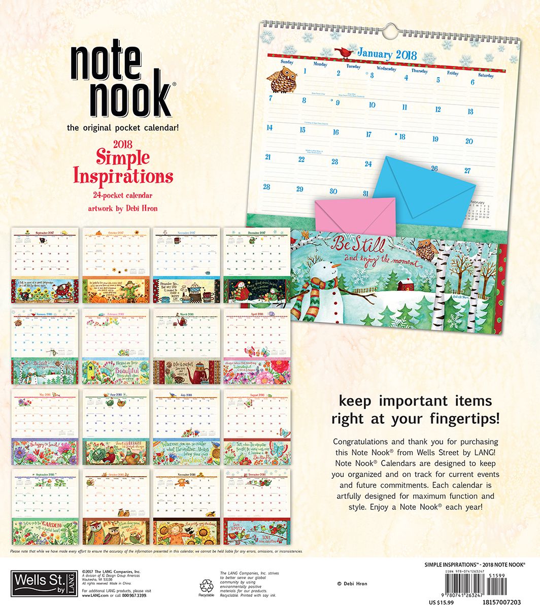 2018 SIMPLE INSPIRATIONS 16 MONTH NOTENOOK
