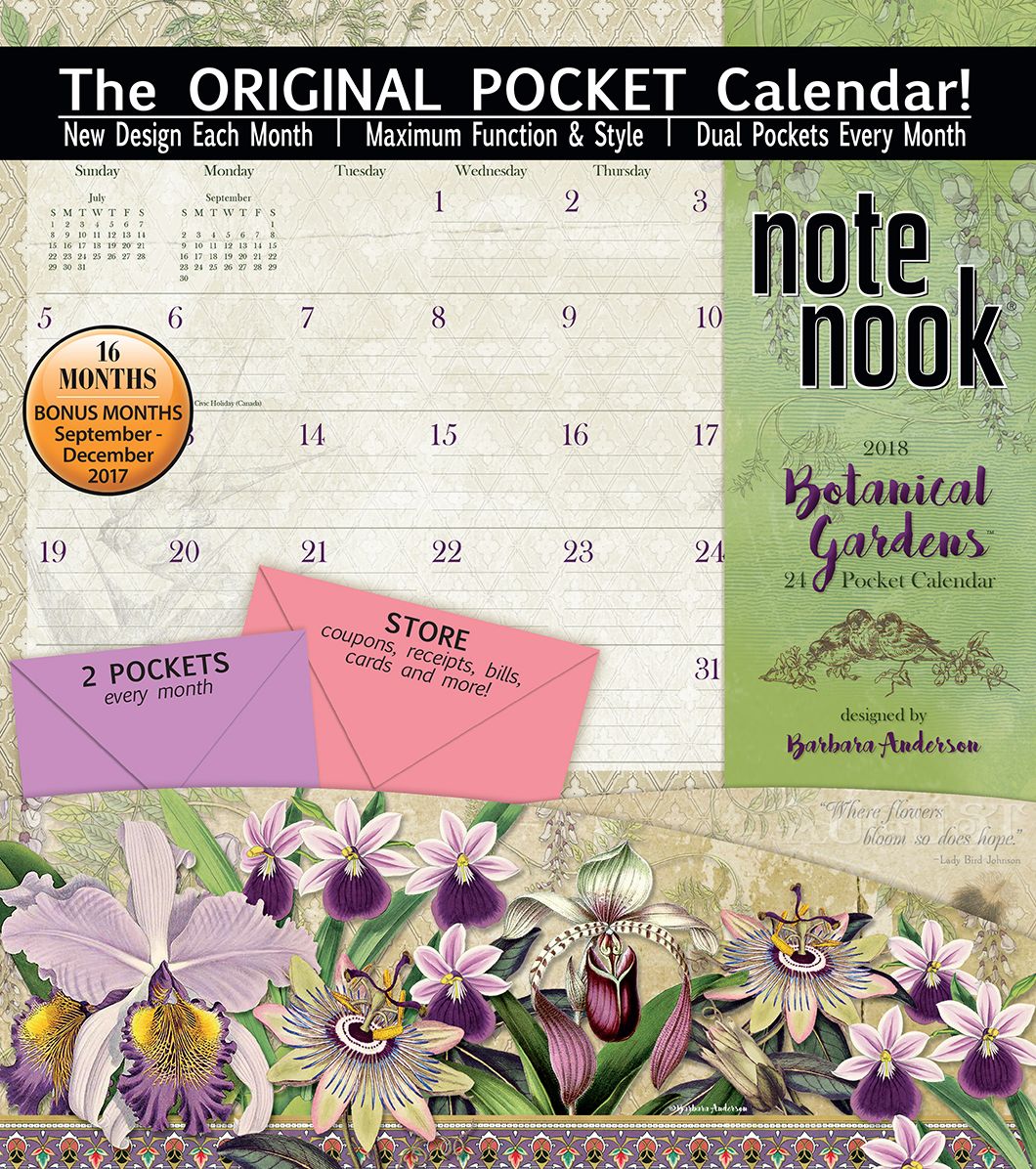 2018 BOTANICAL GARDENS 16 MONTH NOTENOOK
