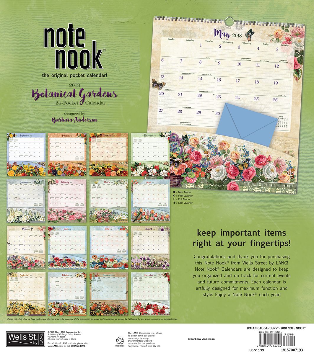 2018 BOTANICAL GARDENS 16 MONTH NOTENOOK