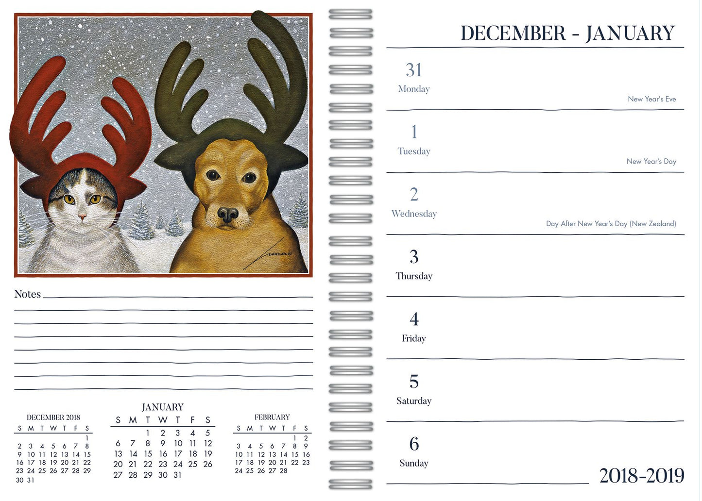 American Cat 2019 6.25 X 9 Engagement Planner - Spiral