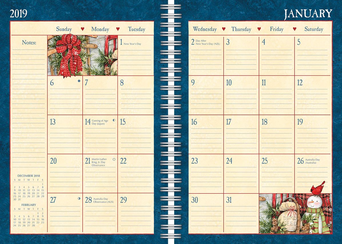 Heart & Home 2019 6.25 X 9 Engagement Planner - Spiral