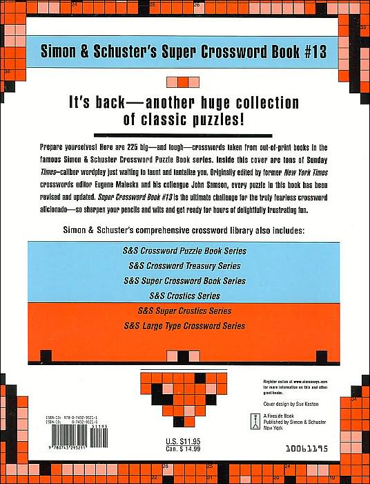 Simon & Schuster Super Crossword Puzzle Book #13