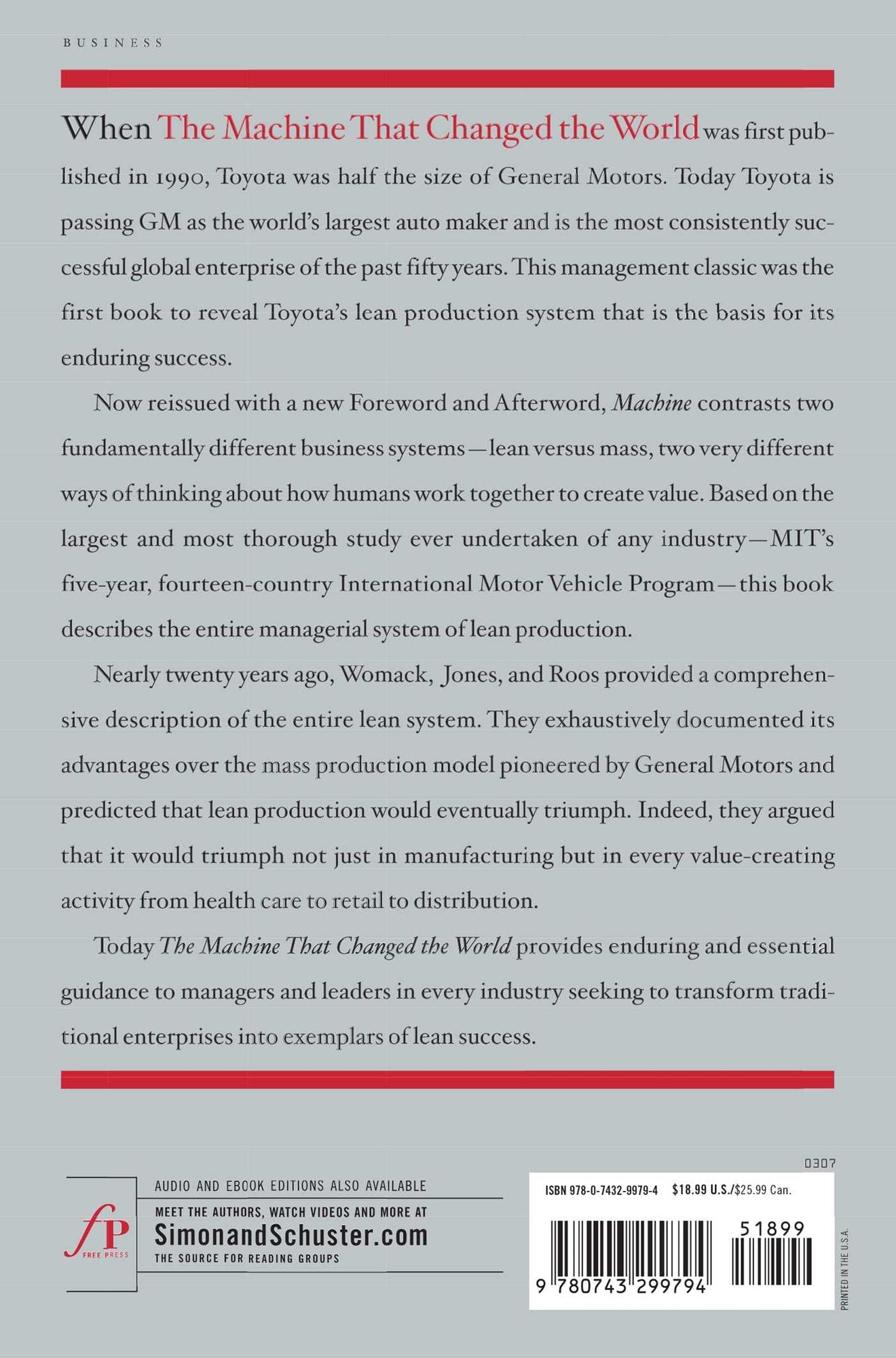 The Machine That Changed the World: The Story of Lean Production-- Toyota's Secret Weapon in the Global Car Wars That Is Now Revolutionizing World Industry