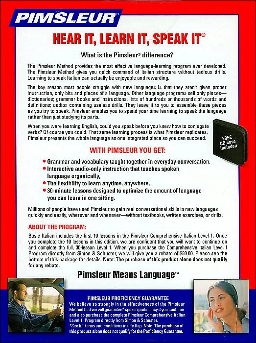 Pimsleur Italian Basic Course - Level 1 Lessons 1-10 CD: Learn to Speak and Understand Italian with Pimsleur Language Programs