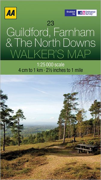 Walker's Map Guildford, Farnham & The North Downs