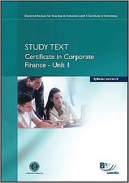 Cisi Certificate in Cf - Unit 1 Syllabus Version 6: Study Text