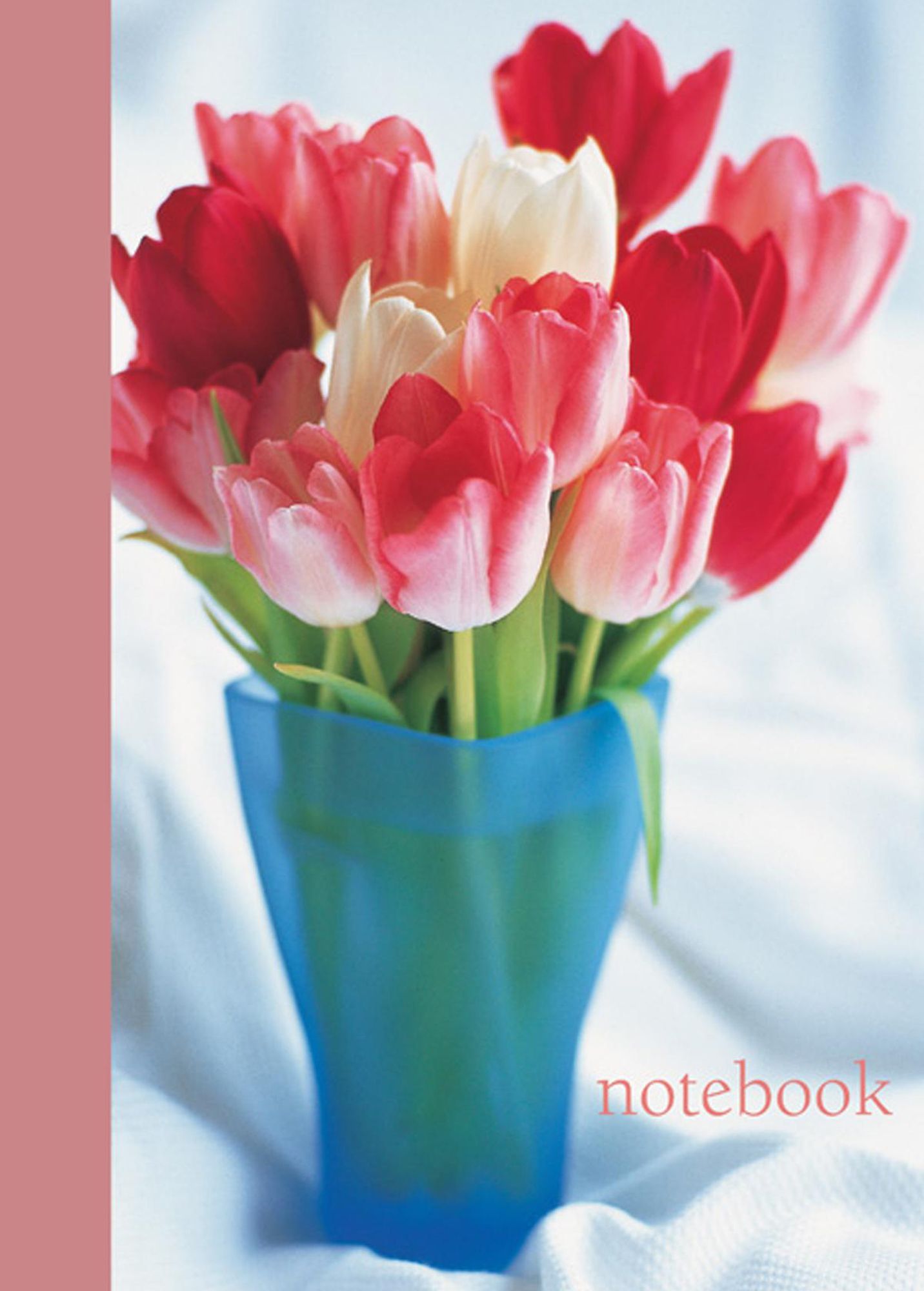 Lined Notebook : Pink Tulips: A 128-page fine-lined notebook