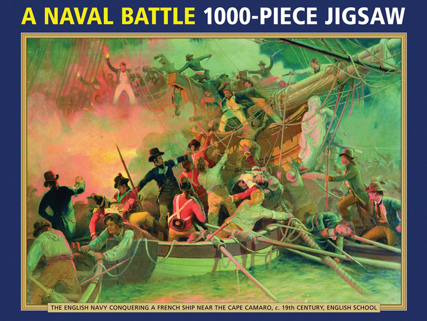 A Naval Battle 1000-Piece Jigsaw Puzzle: The English Navy Conquering a French Ship Near the Cape Camaro, c. 19th-Century, English School