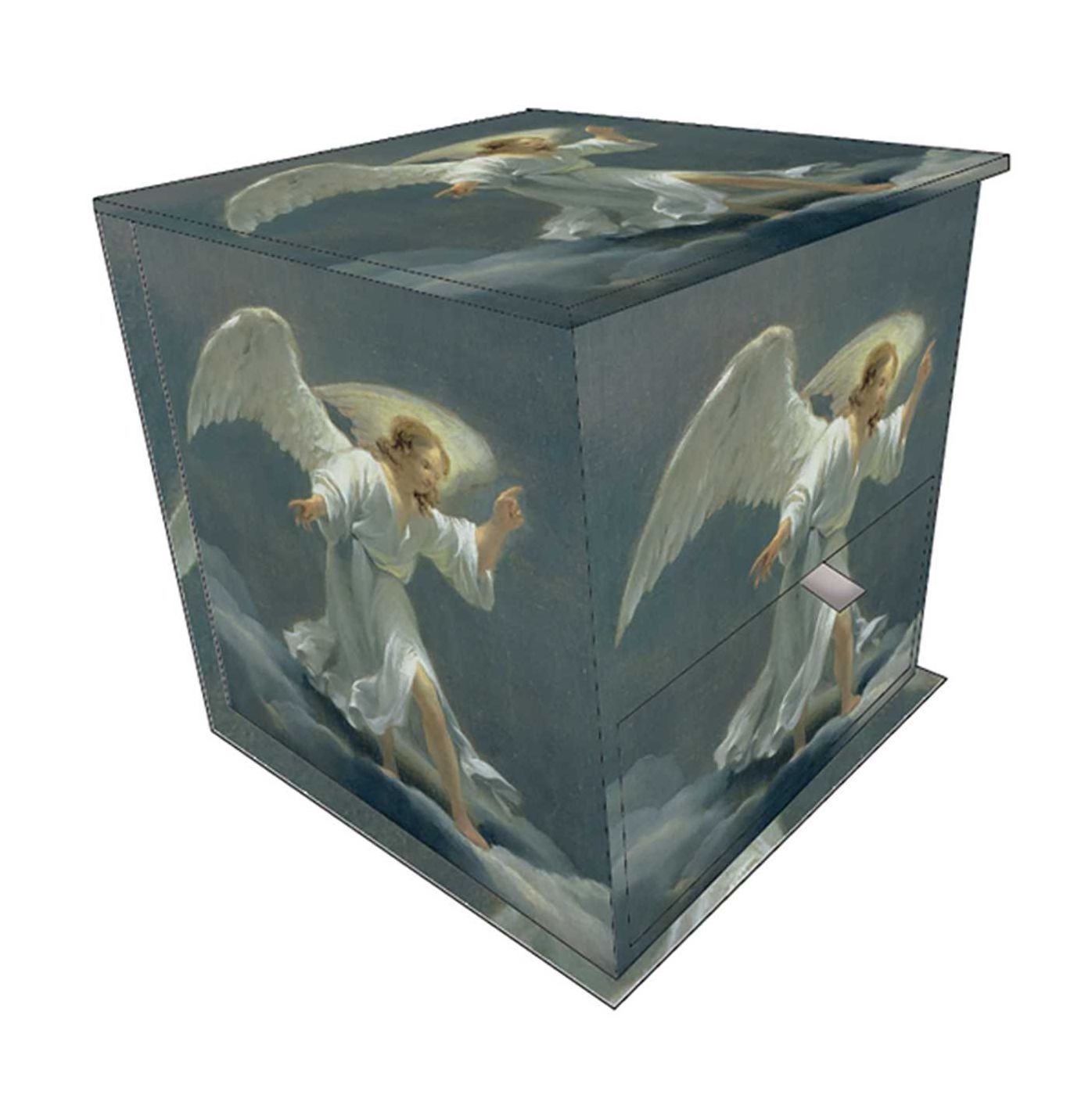 Memo Block: Glorious Angels: High-quality block of notepapers in a presentation cube box with built-in drawer