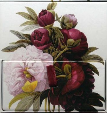 Memo Block: Redoute Peony: High-quality block of notepapers in a presentation cube box with built-in drawer