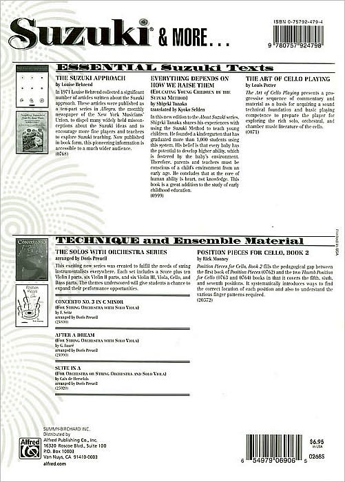 Suzuki Cello School, Vol 6: Cello Part