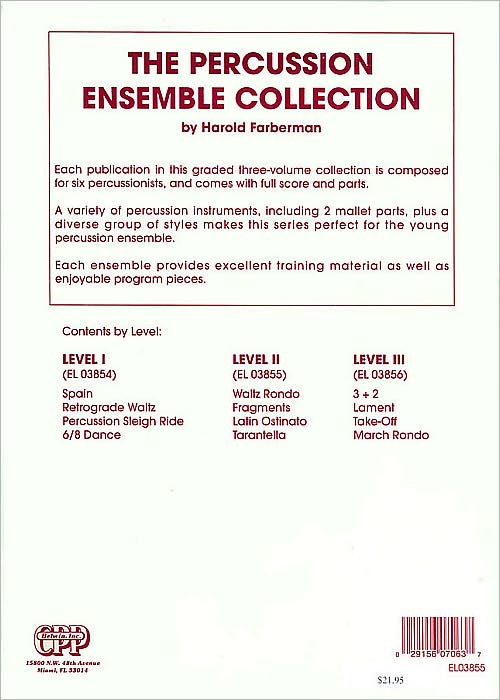 Percussion Ensemble Collection: 4 Ensembles for 6 Players (Level II)