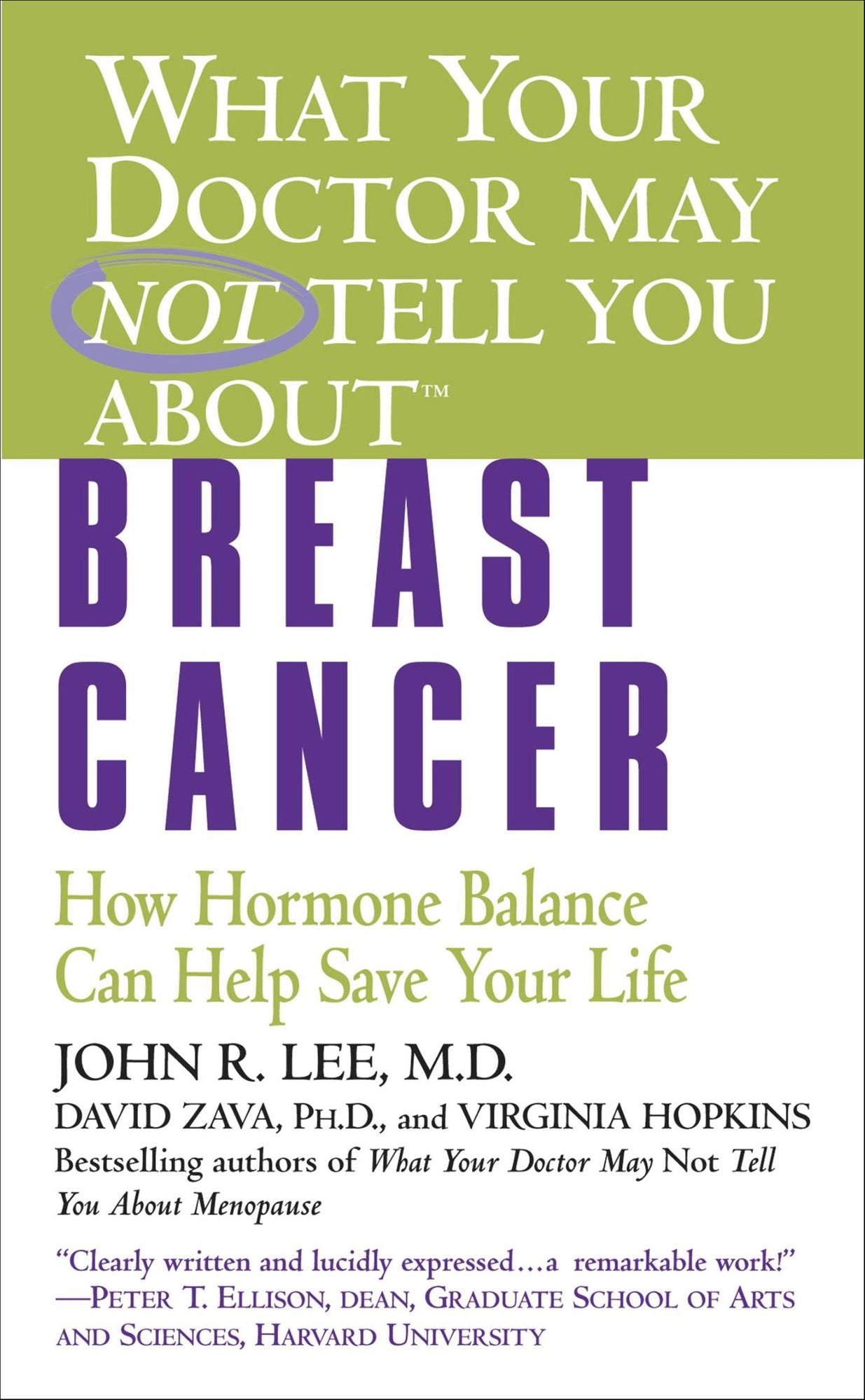 What Your Doctor May Not Tell You about Breast Cancer: How Hormone Balance Can Help Save Your Life