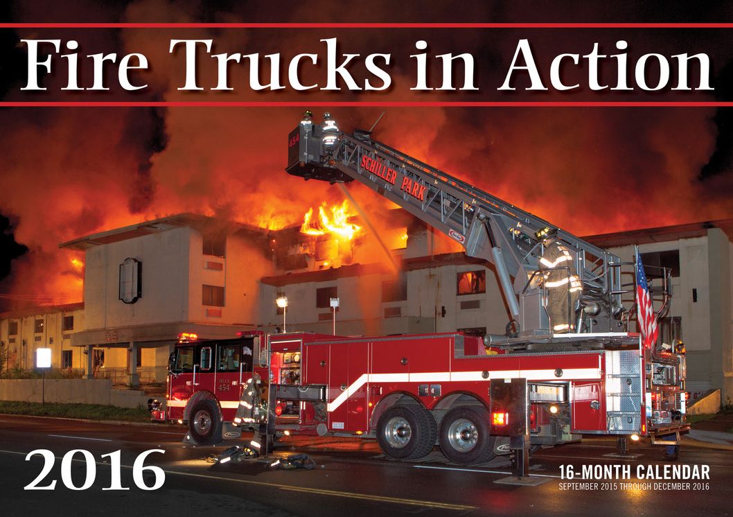 2016 Fire Trucks in Action Wall Calendar