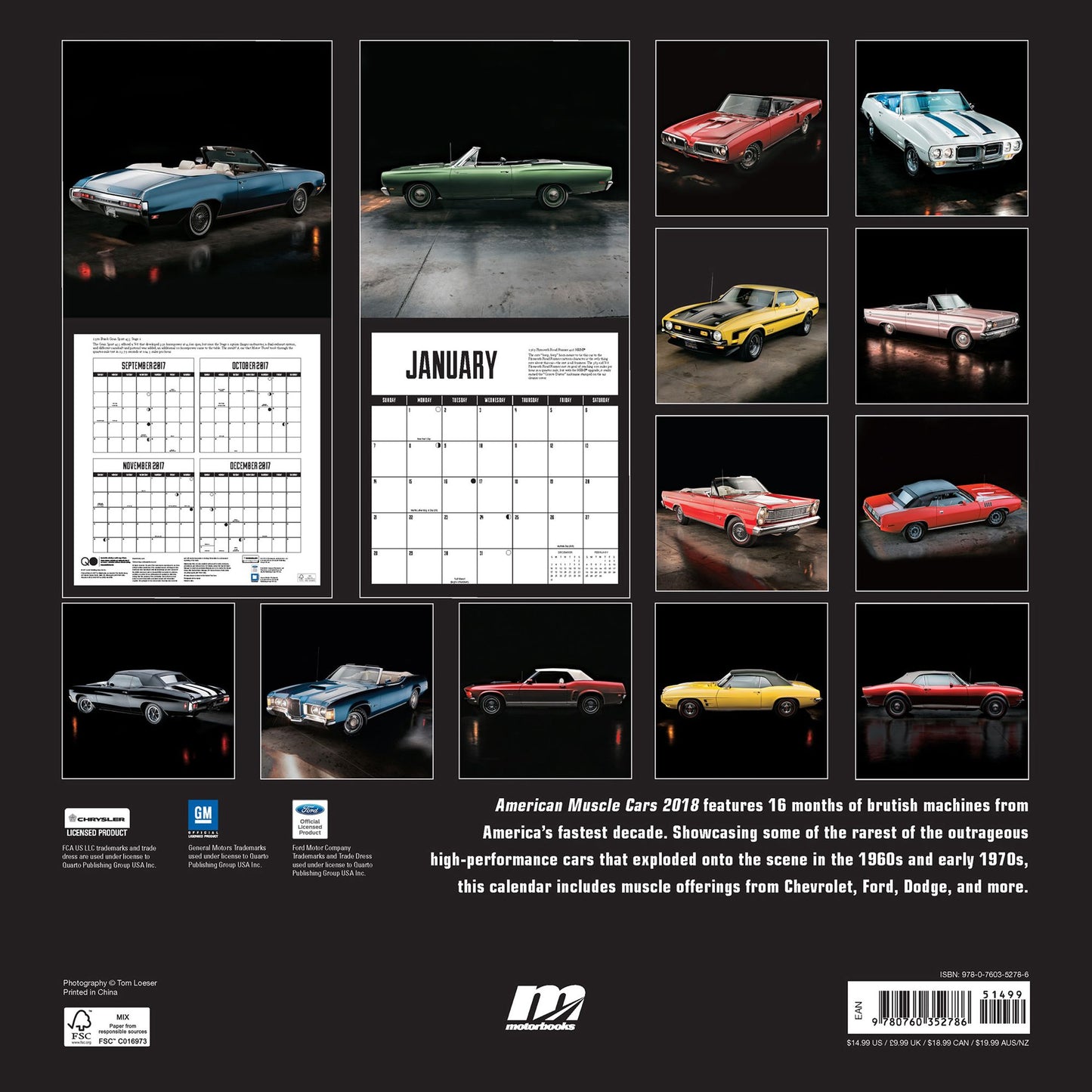 2018 American Muscle Cars Wall Calendar