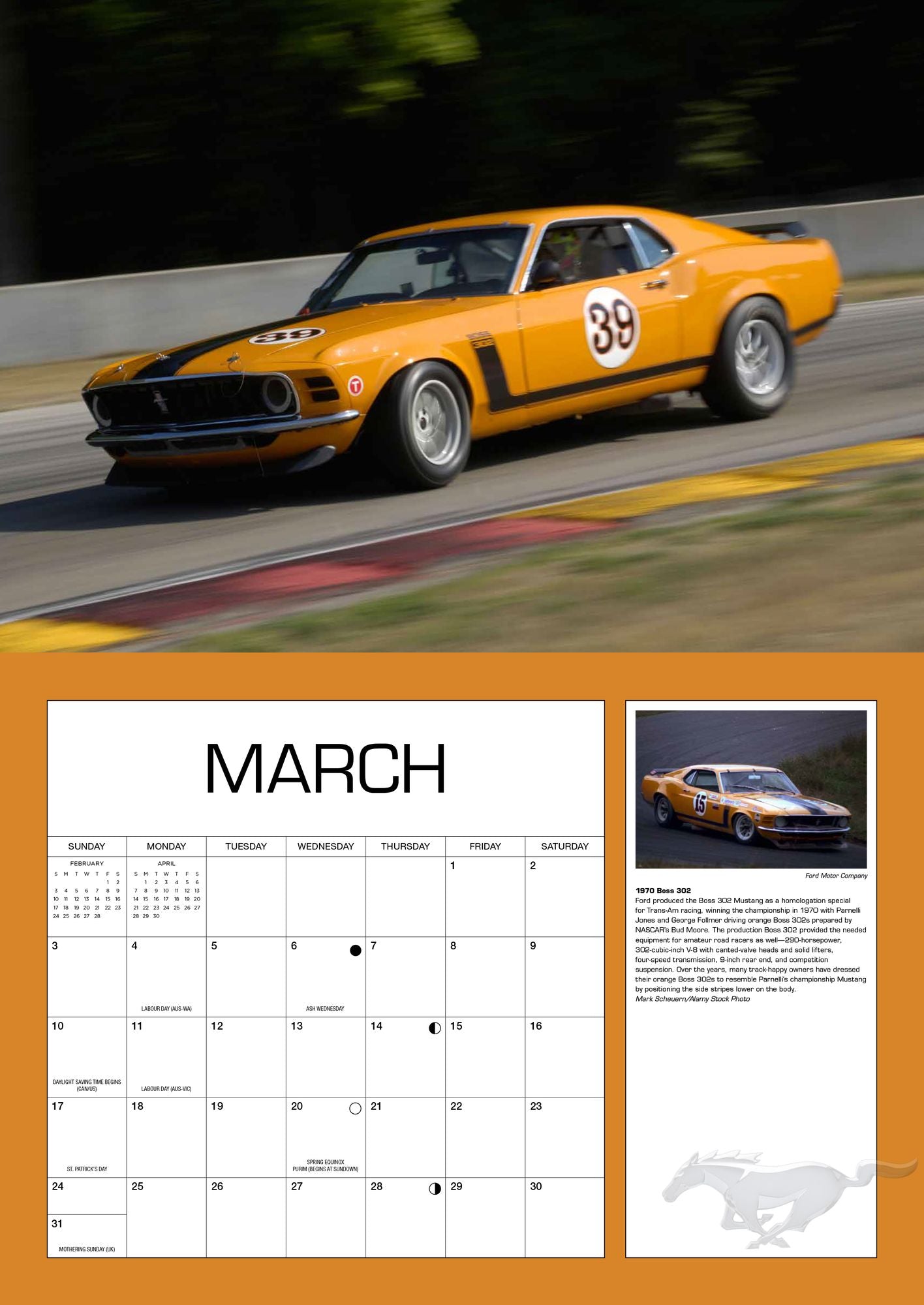 Ford Mustang 2019: 16-Month Calendar Includes September 2018 Through December 2019