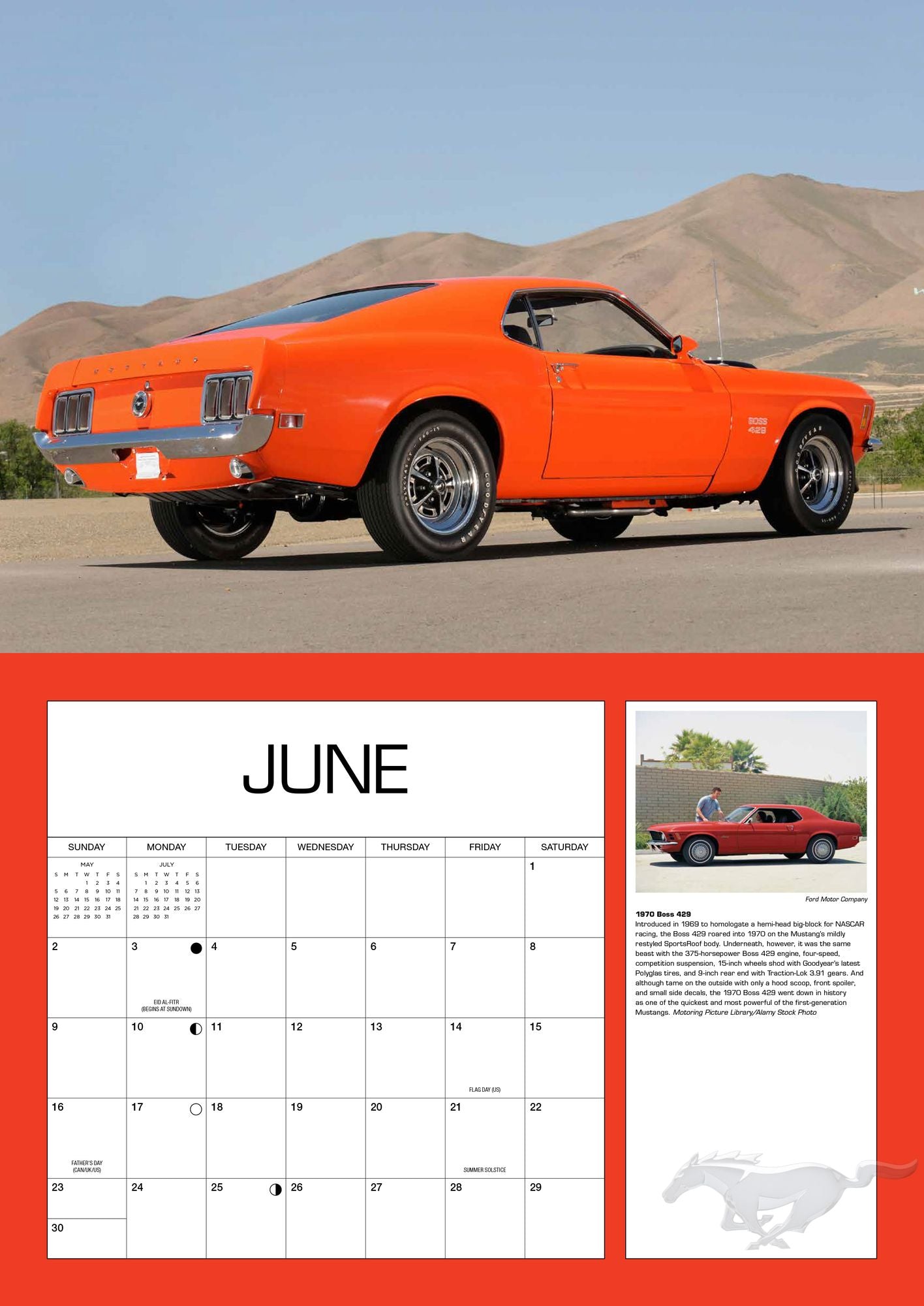 Ford Mustang 2019: 16-Month Calendar Includes September 2018 Through December 2019