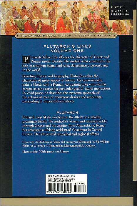 Plutarch's Lives Volume One (Barnes & Noble Library of Essential Reading)