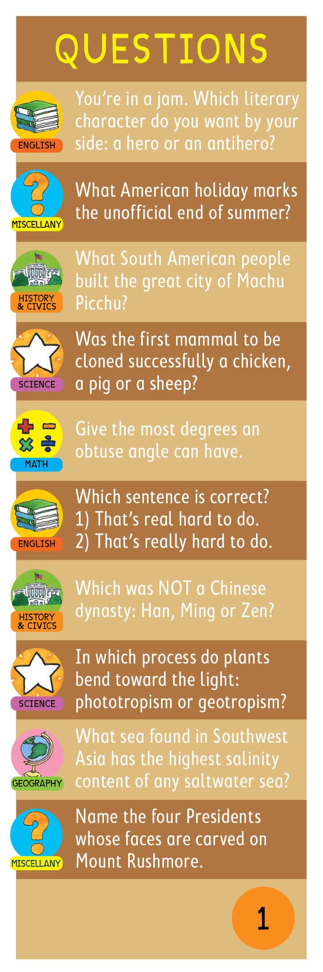 Brain Quest Grade 7: 1,500 Questions and Answers to Challenge the Mind