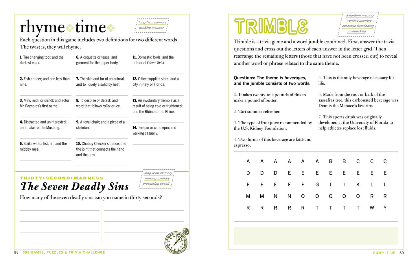 399 Games, Puzzles & Trivia Challenges Specially Designed to Keep Your Brain Young.
