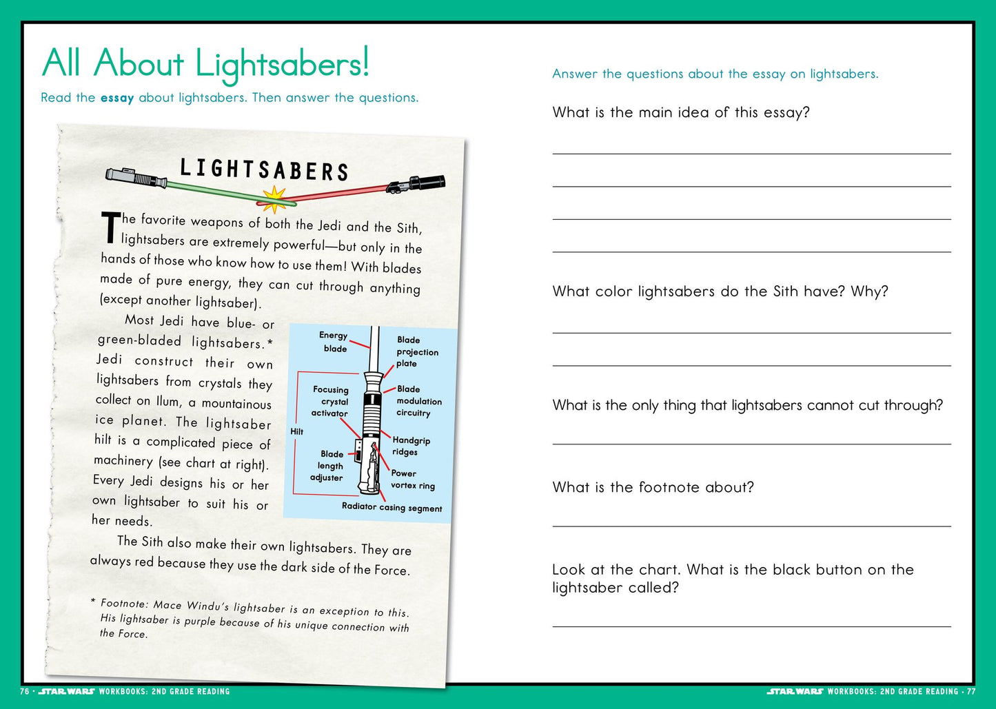 Star Wars Workbook: Grade 2 Reading!