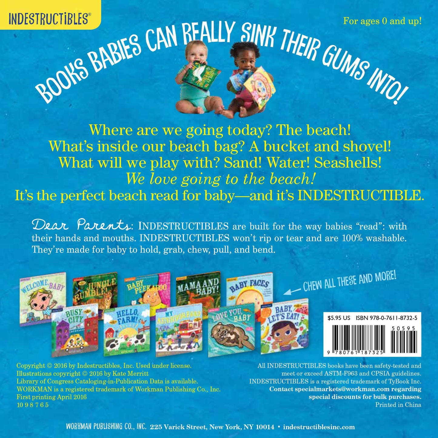 Indestructibles: Beach Baby: Chew Proof * Rip Proof * Nontoxic * 100% Washable (Book for Babies, Newborn Books, Safe to Chew)