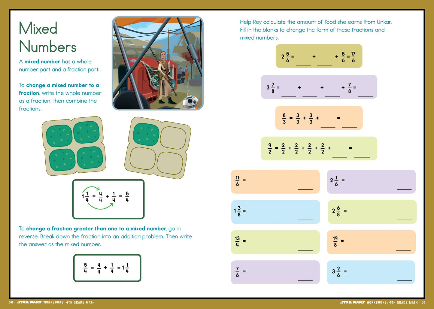 Star Wars Workbook: 4th Grade Math