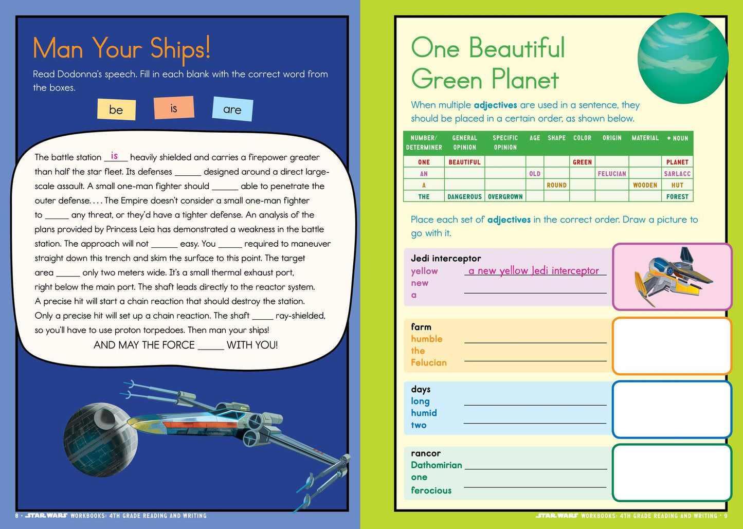 Star Wars Workbook: 4th Grade Reading and Writing