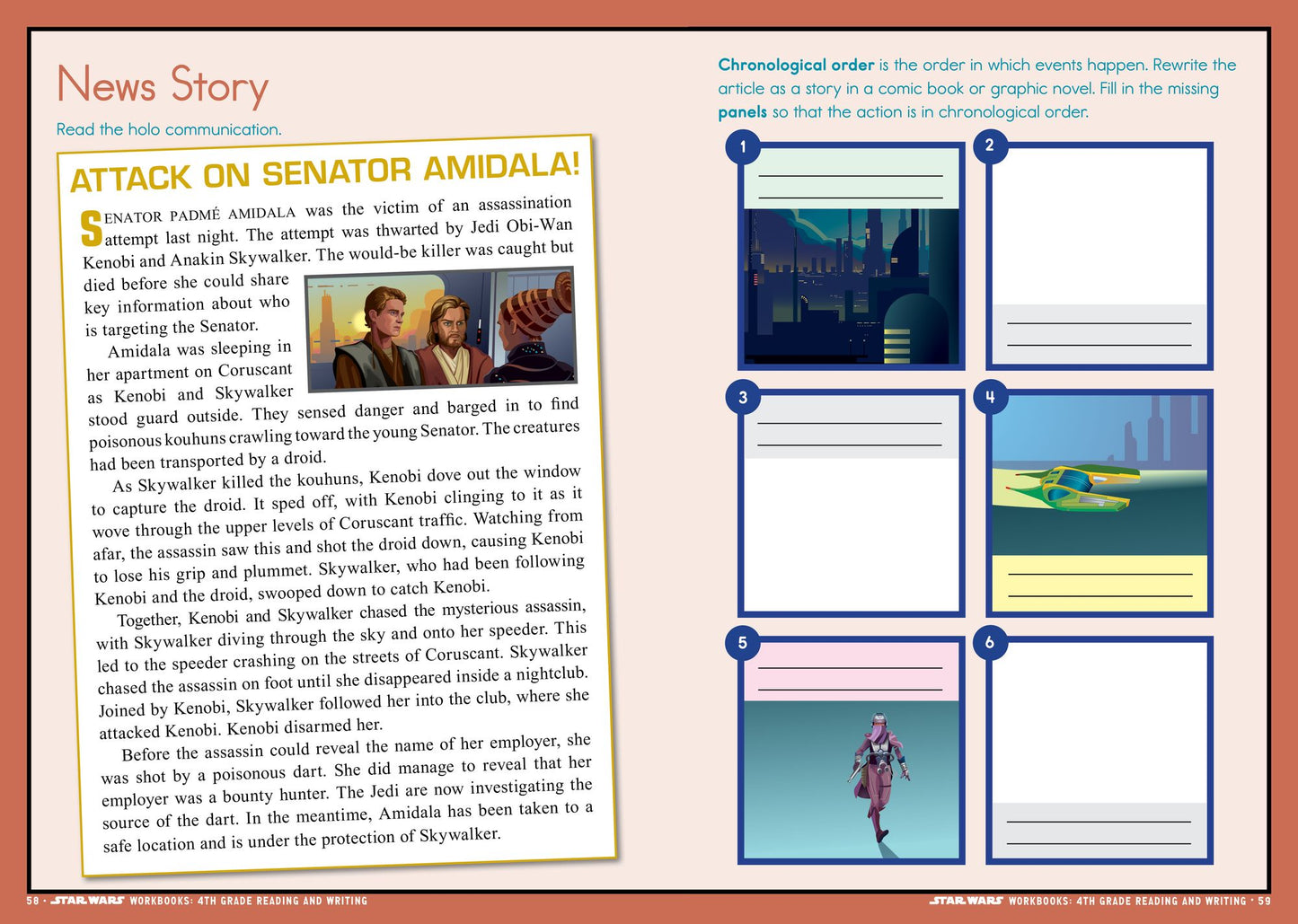 Star Wars Workbook: 4th Grade Reading and Writing