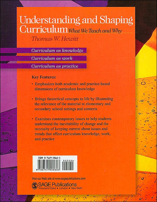Understanding and Shaping Curriculum: What We Teach and Why