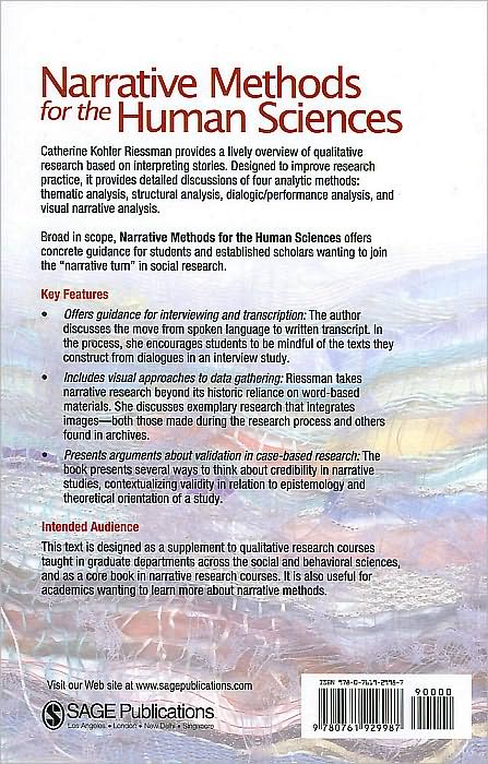 Narrative Methods for the Human Sciences