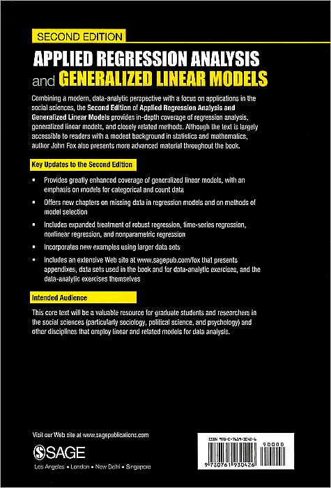 Applied Regression Analysis and Generalized Linear Models